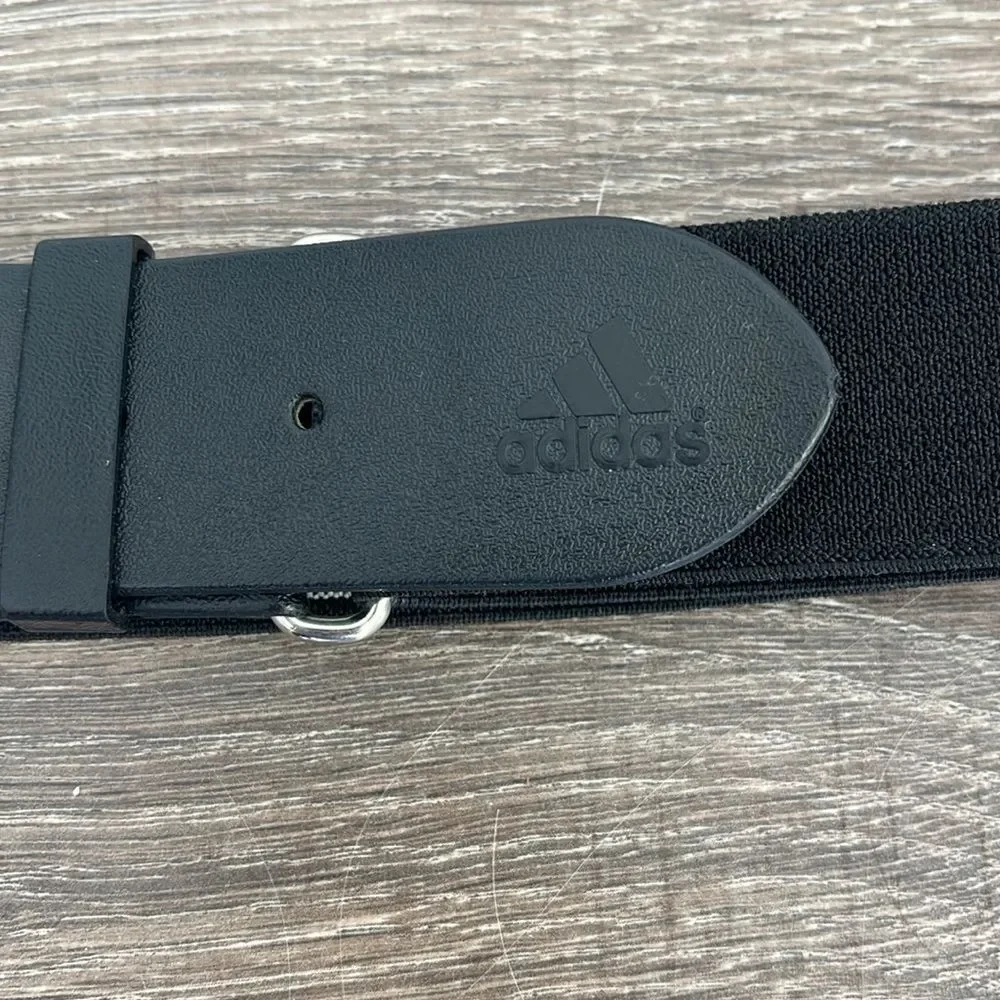 adidas Black Elastic Women's Belt with Silver Buckle